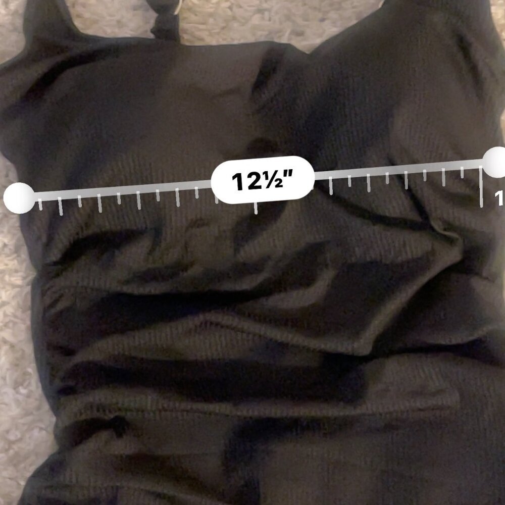 AIDONGER Black Ribbed Ruched One Piece Swimsuit NWT L - Picture 6 of 10